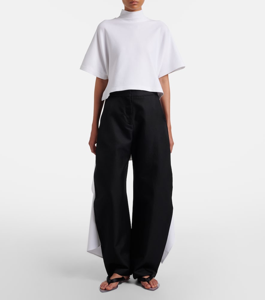 Alaïa Asymmetric Cotton-Blend Jersey T-Shirt