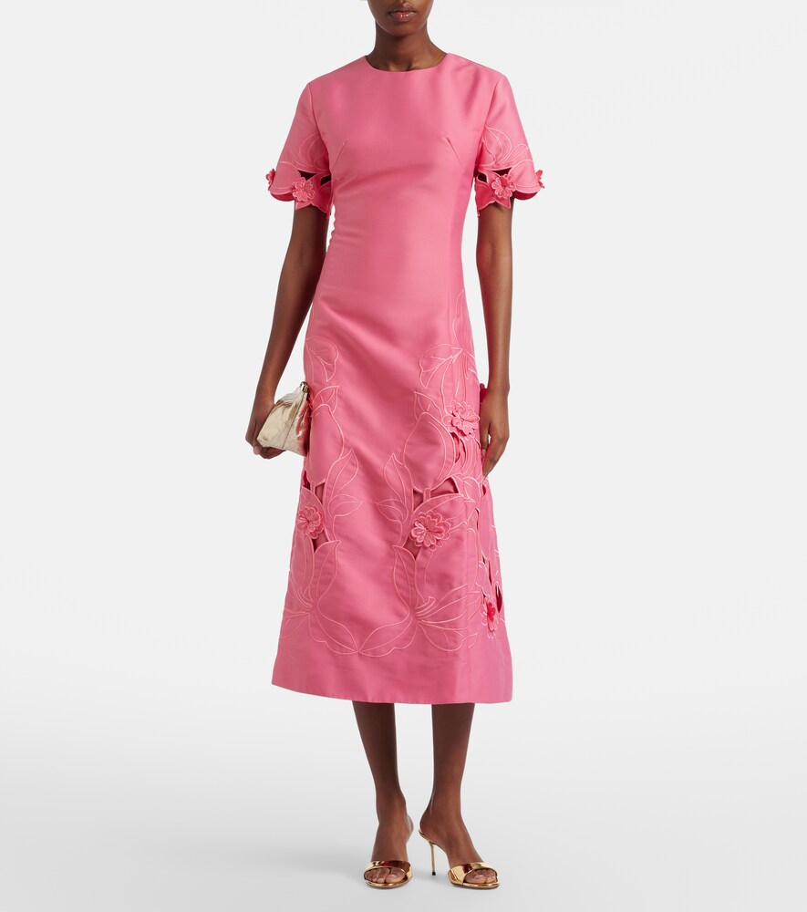 Leo Lin Caroline laser-cut midi dress