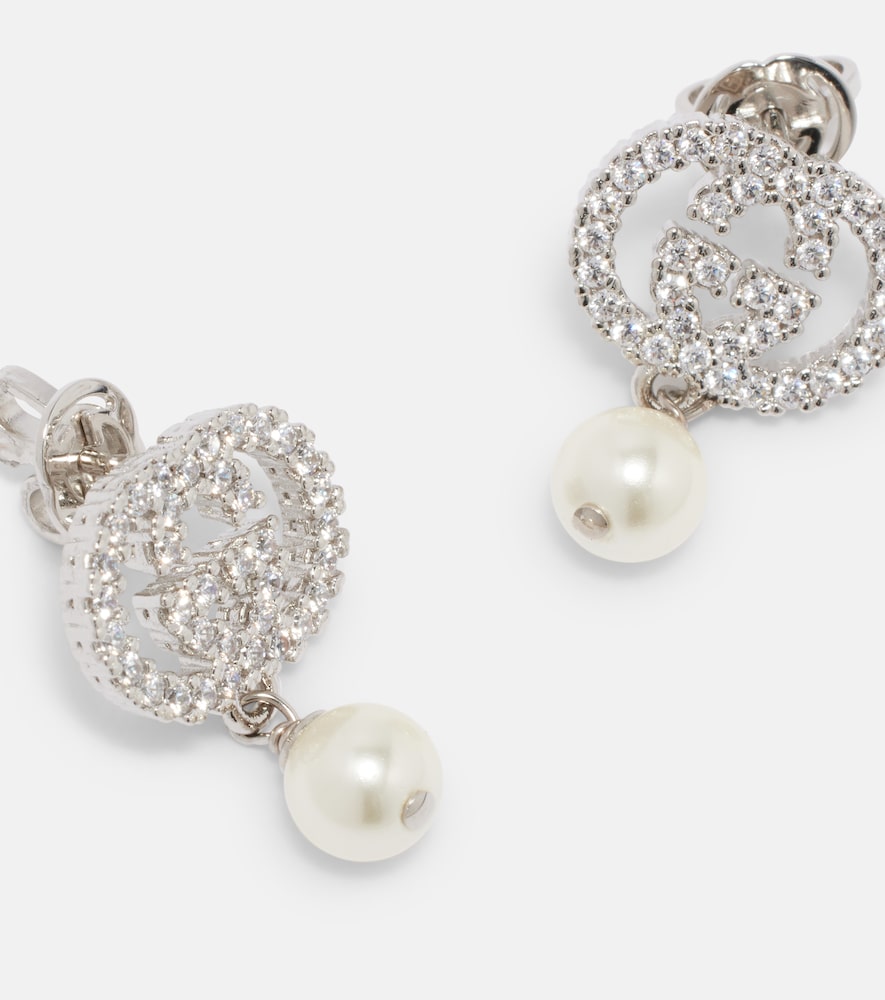  Gucci Gucci Interlocking G Embellished Drop Earrings 