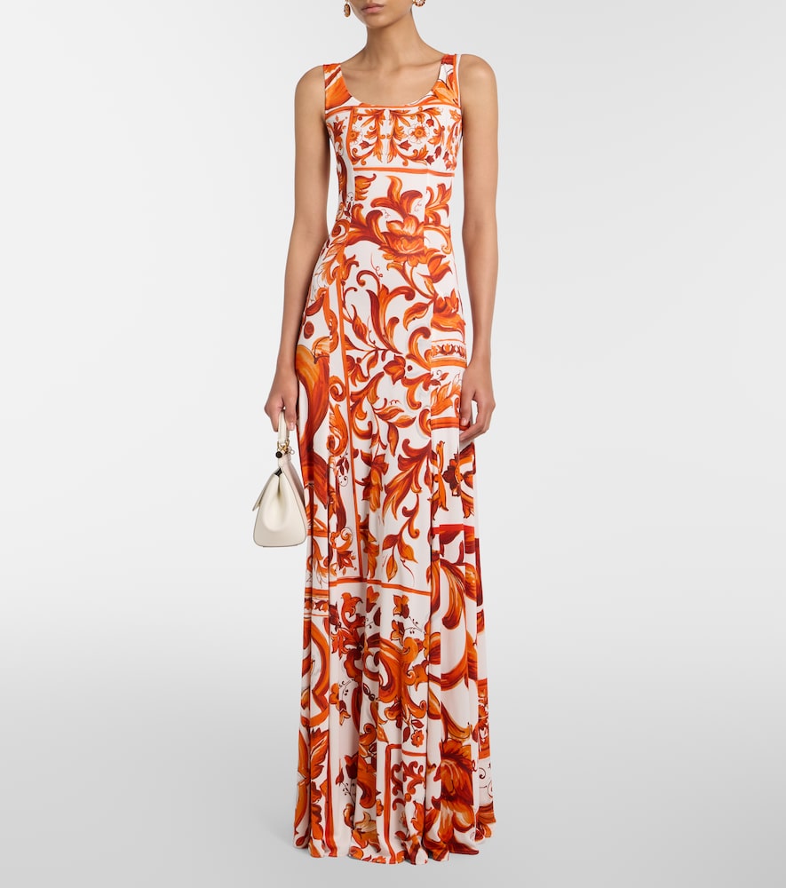  Dolce&gabbana Dolce&gabbana Maxikleid Majolica Aus Organza 