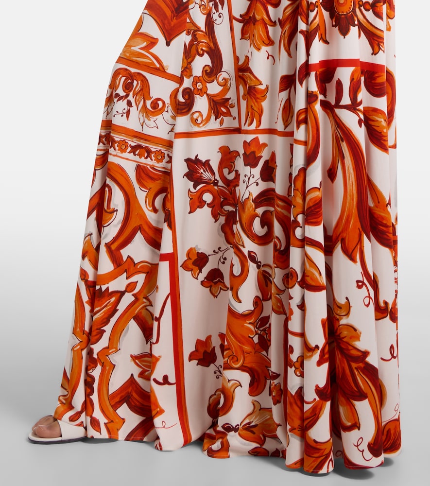  Dolce&gabbana Dolce&gabbana Maxikleid Majolica Aus Organza 