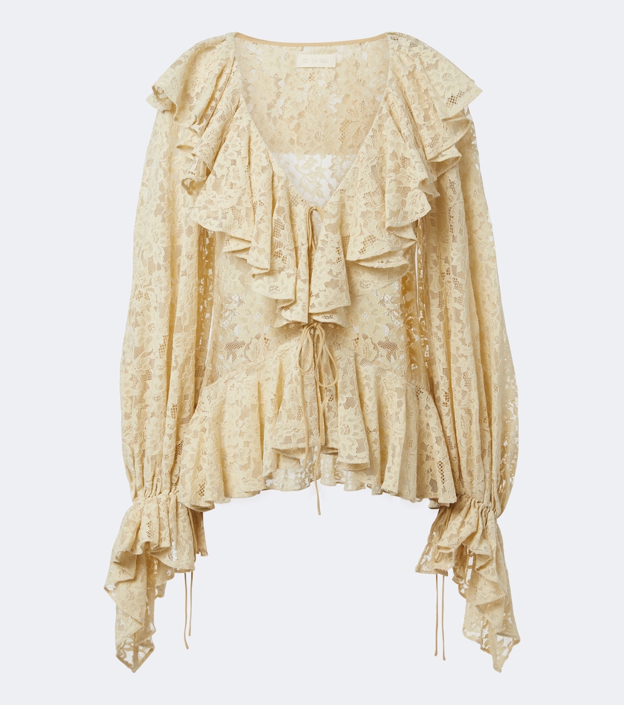 Blusa Mija in pizzo con volant
