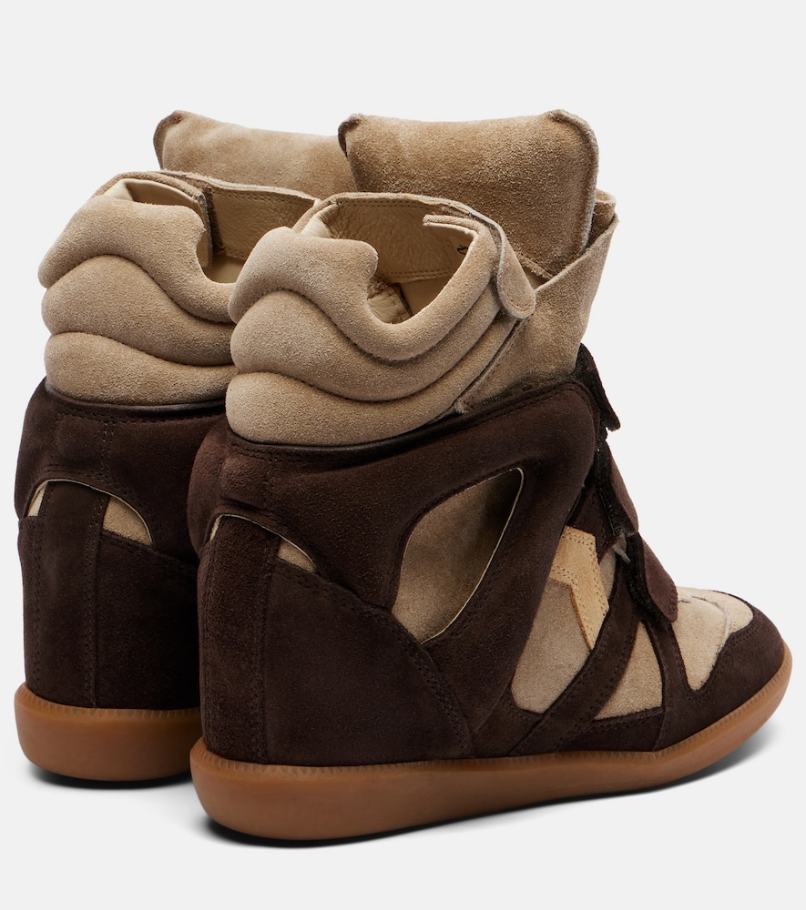  Isabel Marant Isabel Marant Bekett Leather And Suede Wedge Sneakers 