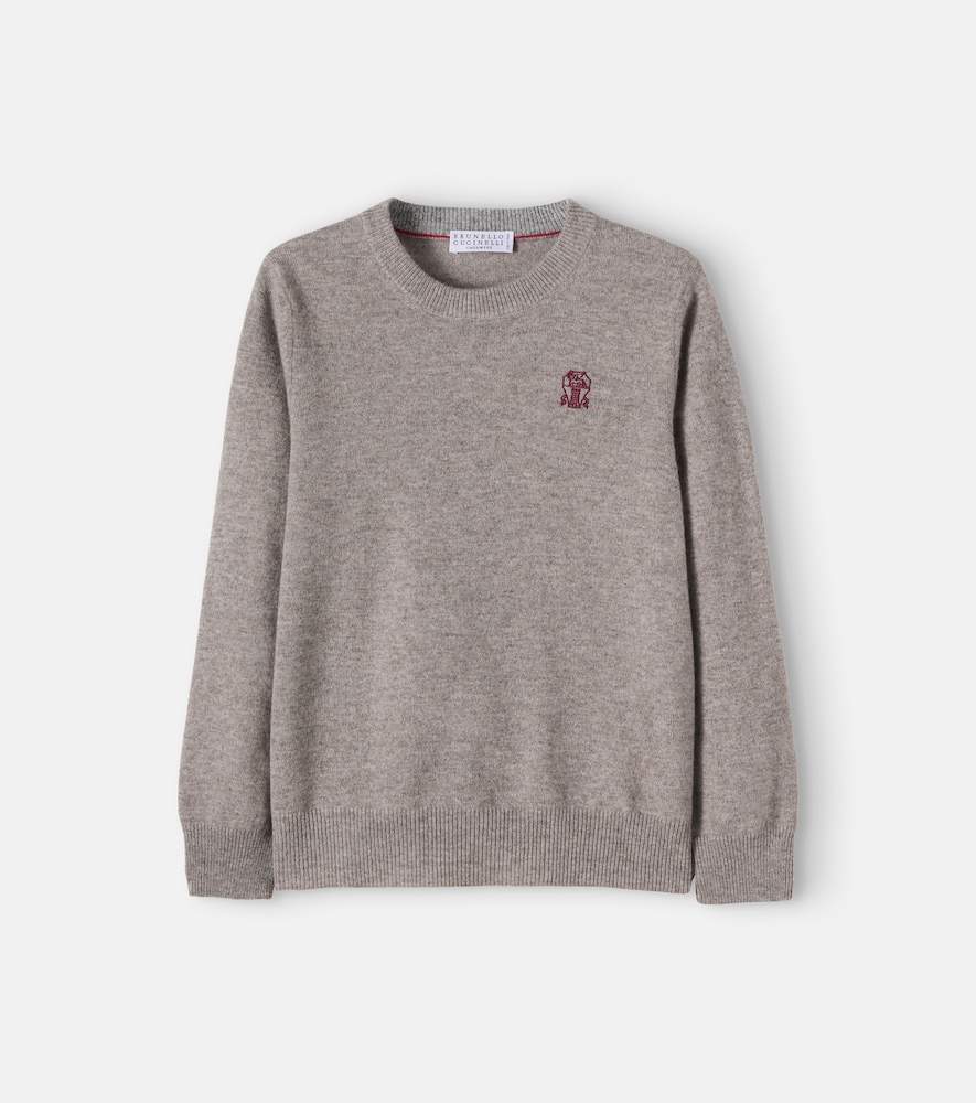 Pullover in cashmere con logo