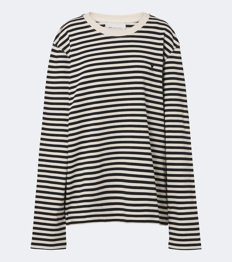 AMI Paris Ami Paris Ami de Coeur striped cotton T-shirt　Ami Paris Ami de Coeur ストライプ コットン Tシャツ