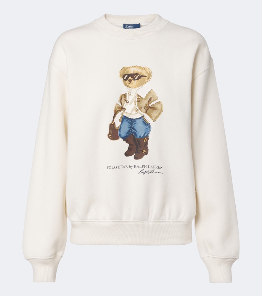 Polo Ralph Lauren Polo Bear Cotton-blend Fleece Sweatshirt In White