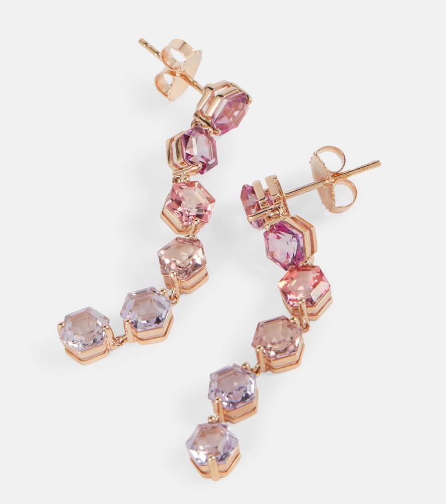 Shop Suzanne Kalan 14kt Rose Gold Drop Earrings With Topaz