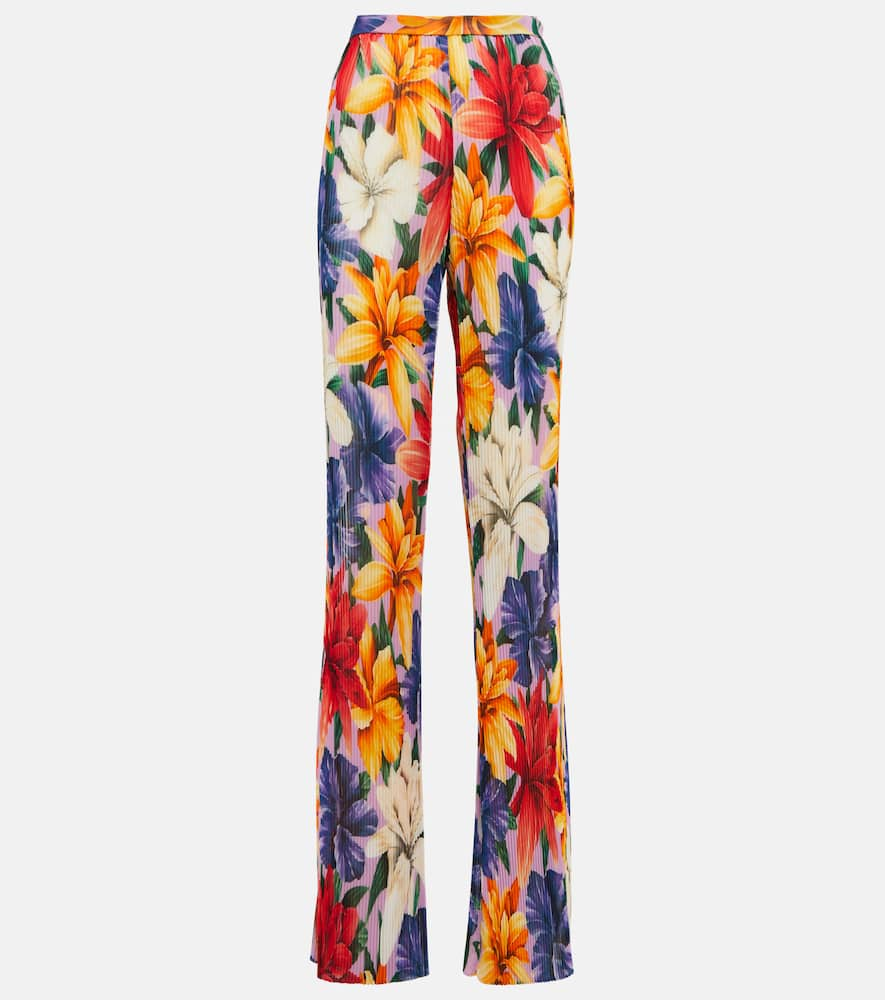 Shop Etro High-rise Straight Floral Pants In 1