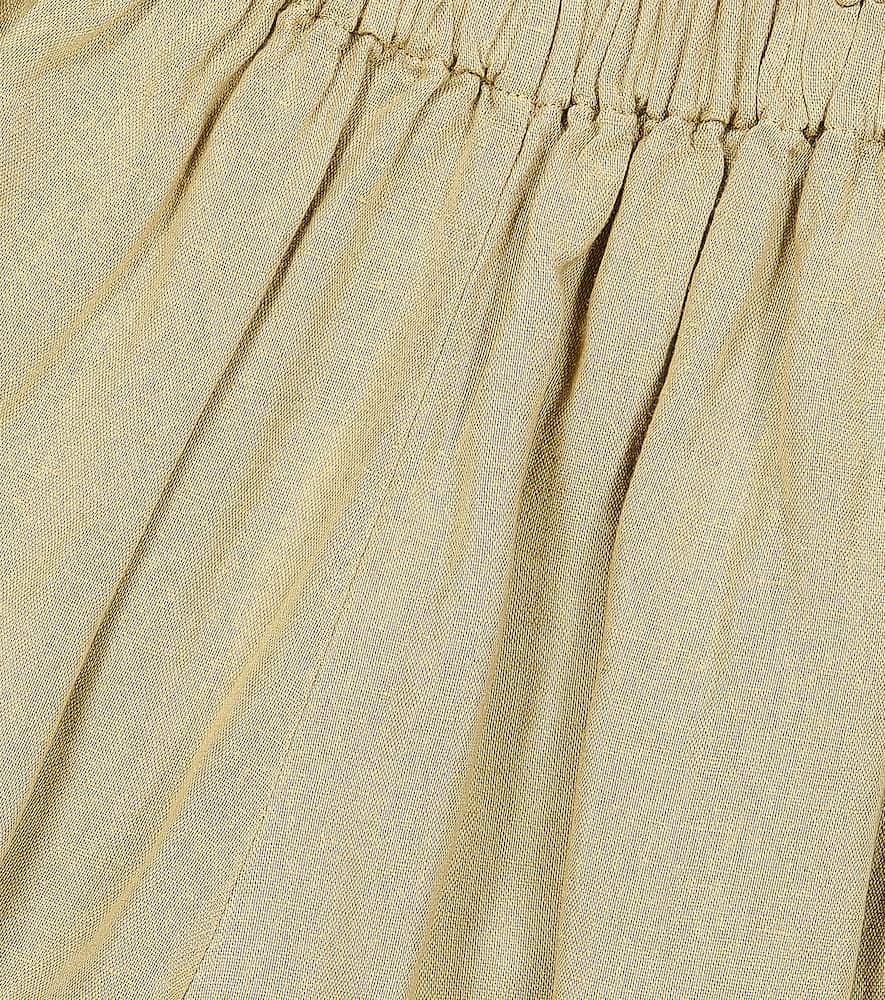 Donsje Jorin Linen-blend Shorts In Khaki Green
