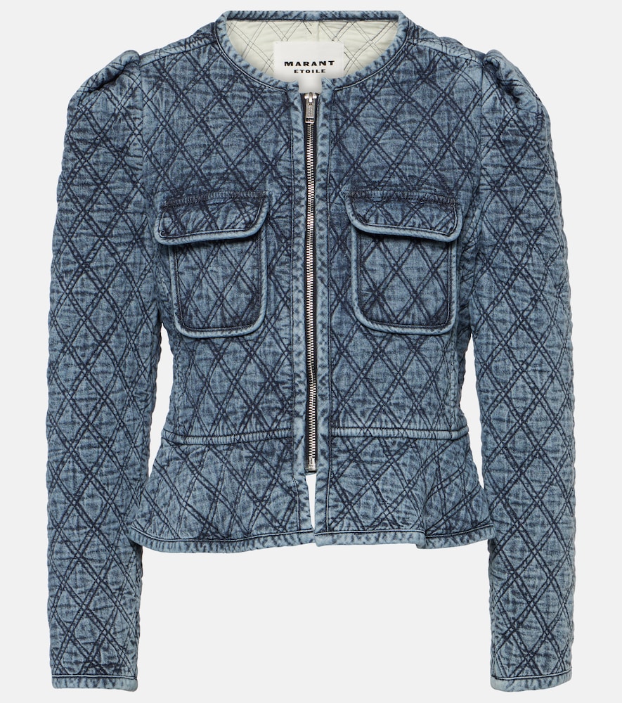 Marant Etoile Women's Blue Deliona Quilted Cotton Jacket Uk Size 6
