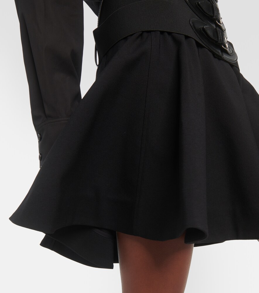  Alaia Alaia Belted Wool Miniskirt 