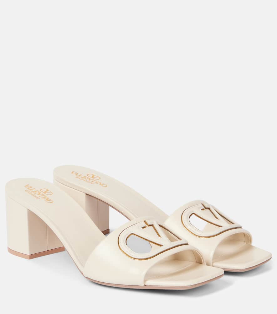 VLogo leather mules