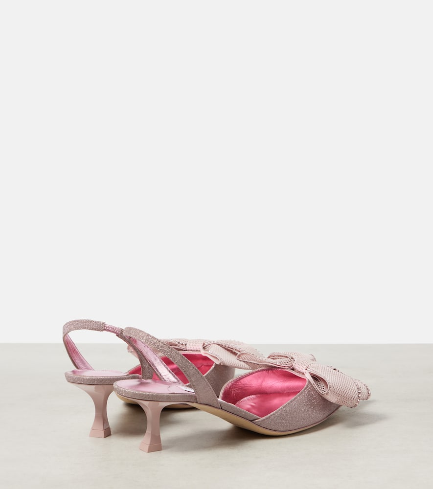 Jimmy Choo Brook 50 Embellished Slingback Pumps In Pink