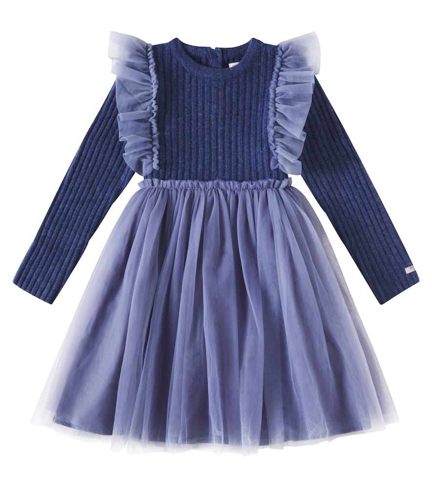 Donsje Bilie Wool-blend Dress In Blau
