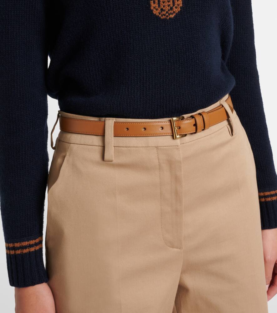 Prada Caramel Leather Belt In Brown