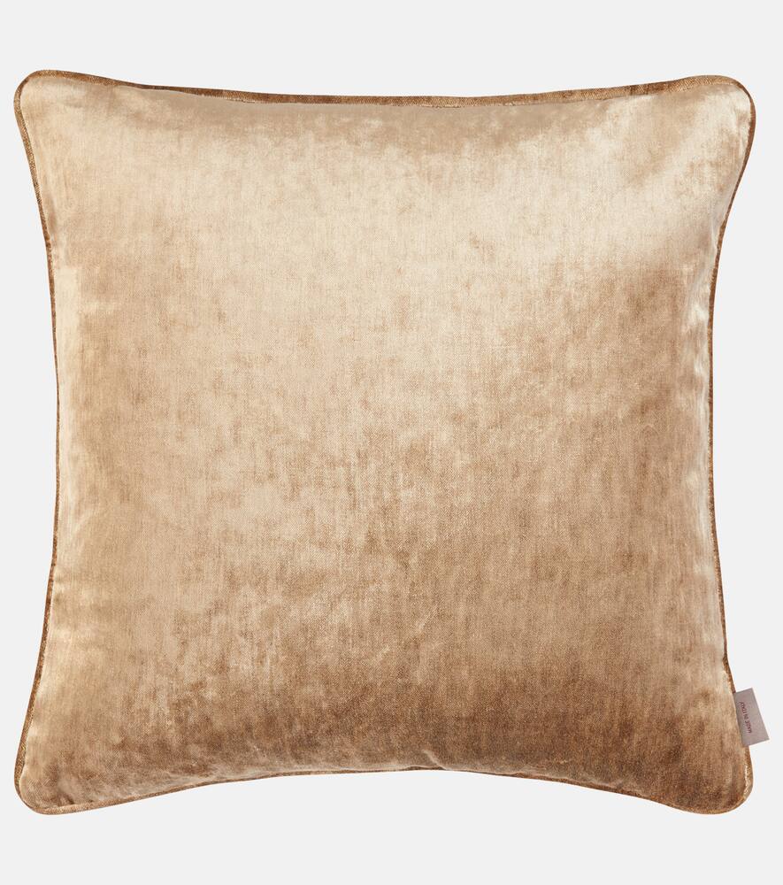 Etro New Pegaso Embroidered Wool-blend Cushion In Blue