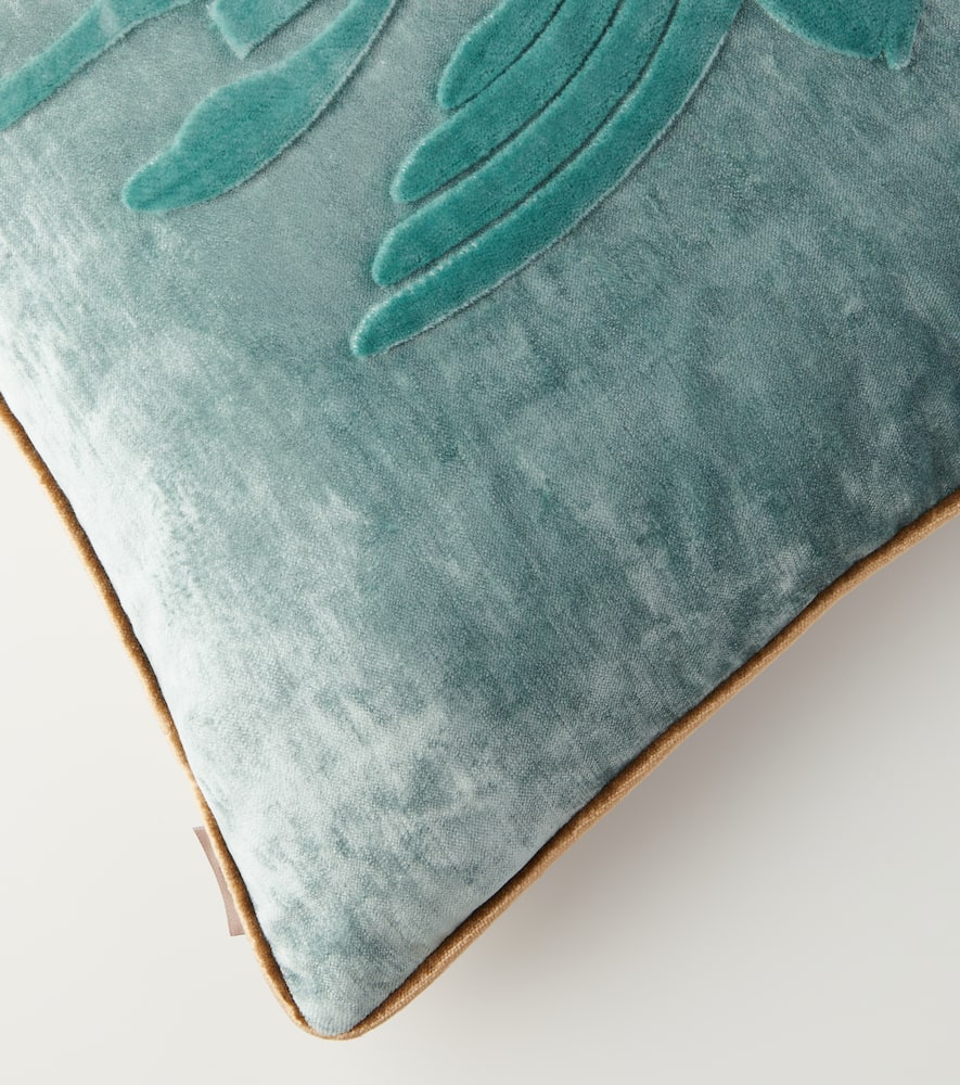 Etro New Pegaso Embroidered Wool-blend Cushion In Blue