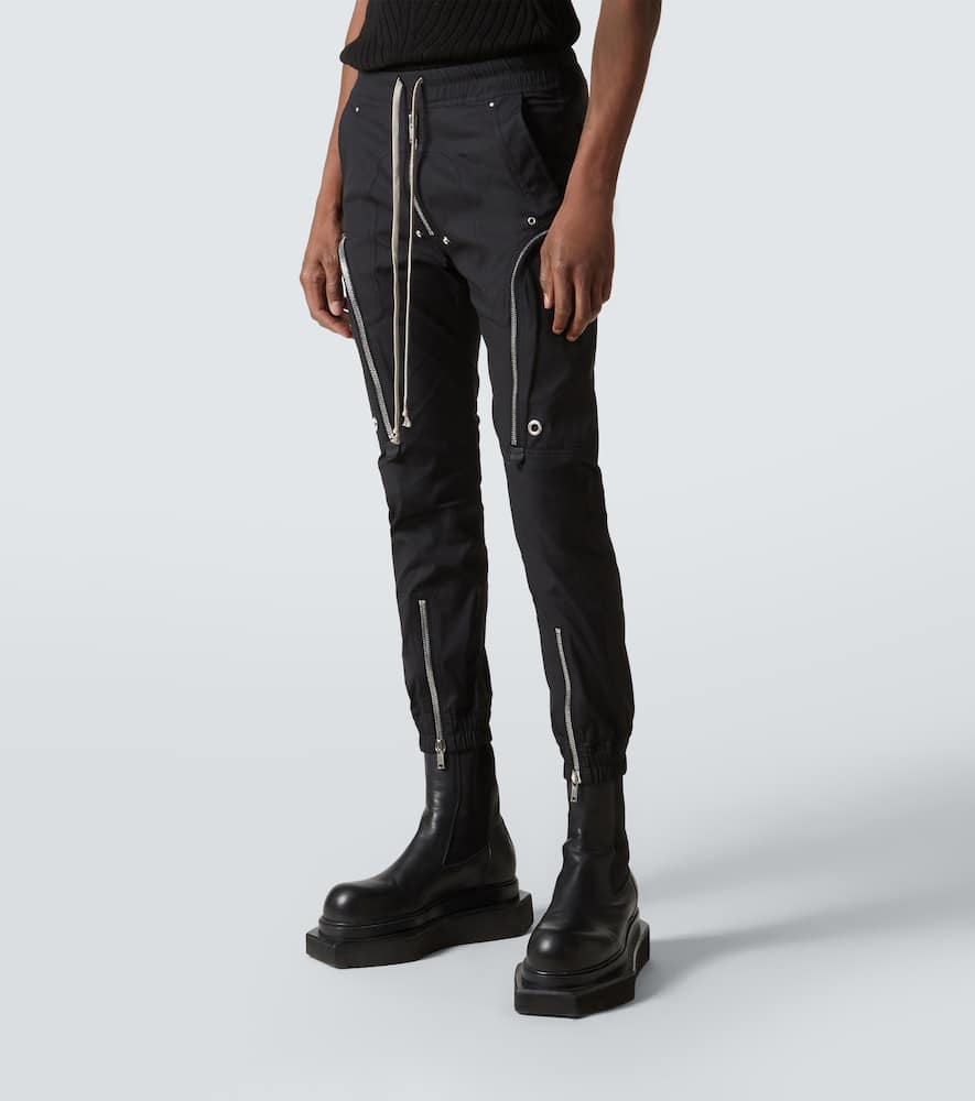 Rick Owens Bauhaus-inspired Cargo Pants With Elastic Waistband In Black