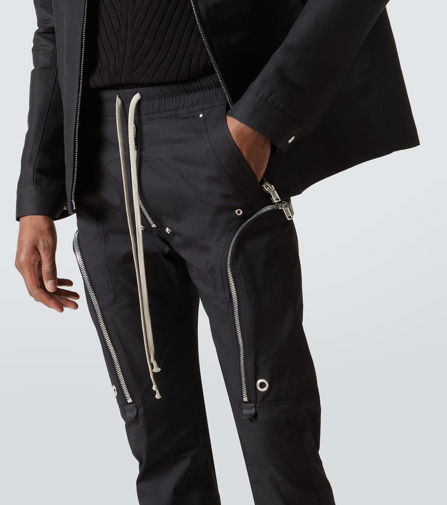 Rick Owens Bauhaus-inspired Cargo Pants With Elastic Waistband In Black