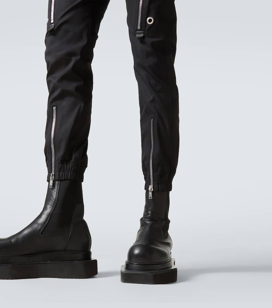 Rick Owens Bauhaus-inspired Cargo Pants With Elastic Waistband In Black