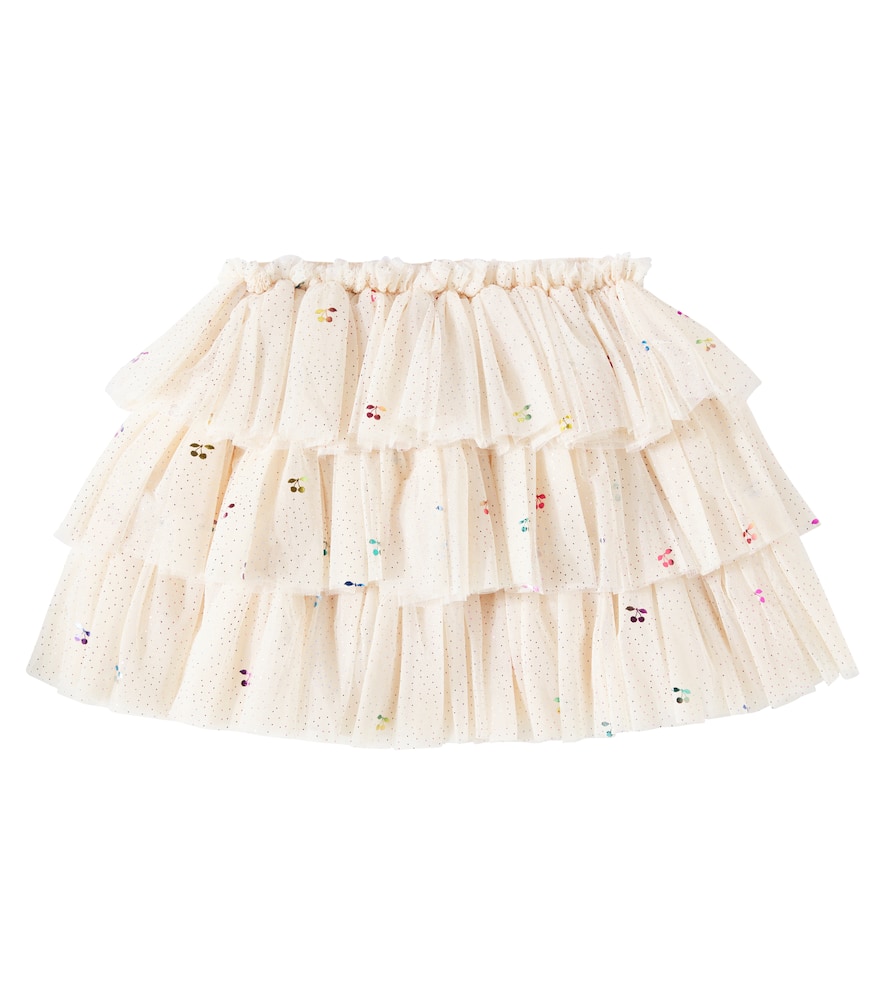 Konges Slojd Fay Tiered Tulle Skirt In Red