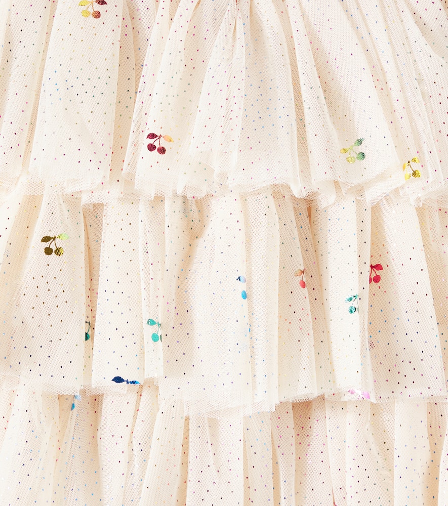 Konges Slojd Fay Tiered Tulle Skirt In Red