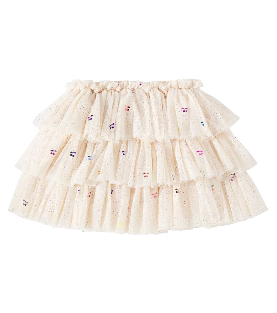 Konges Slojd Fay Tiered Tulle Skirt In Red