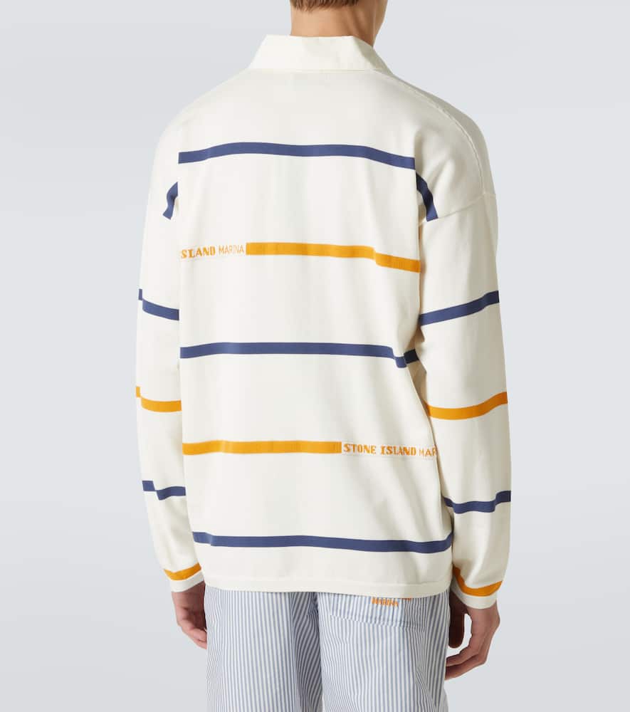 Stone Island Striped Cotton Shirt In White