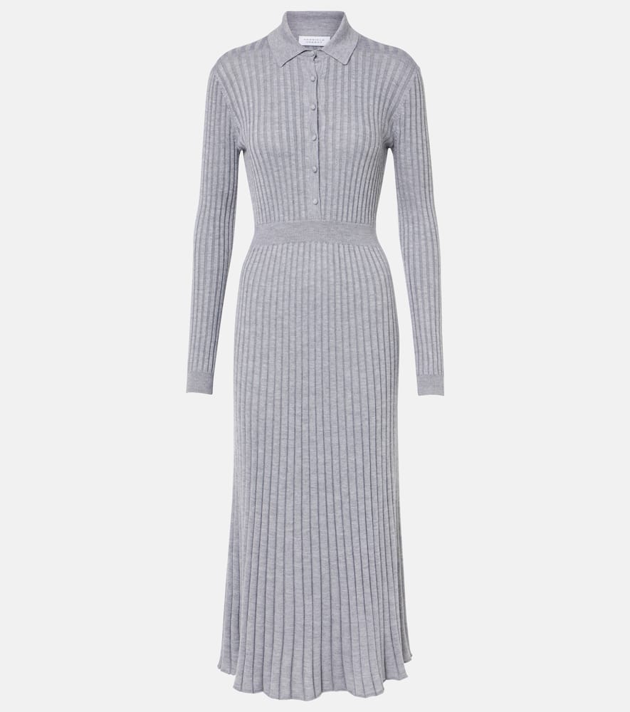 Ardor ribbed-knit cashmere and silk polo dress