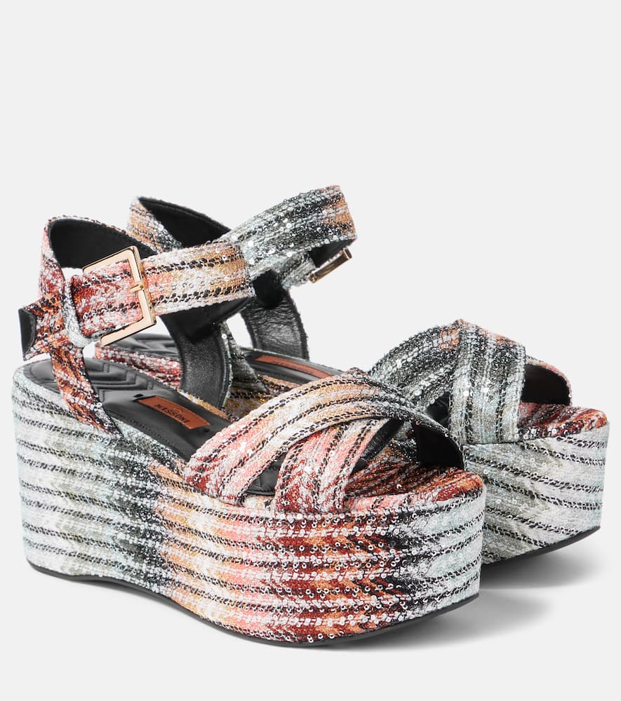 Missoni Julia Embellished Sandals In Caperdoni Rainbow Metallic