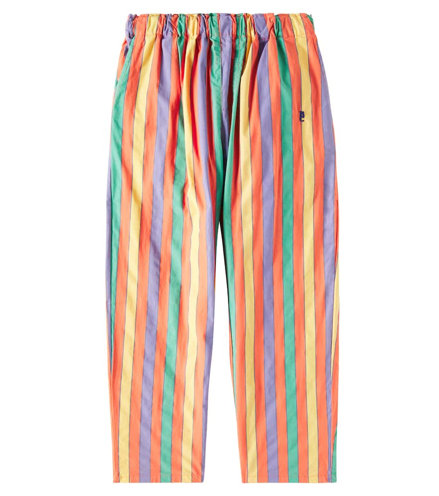 Bobo Choses Striped Cotton-blend Pants In Red
