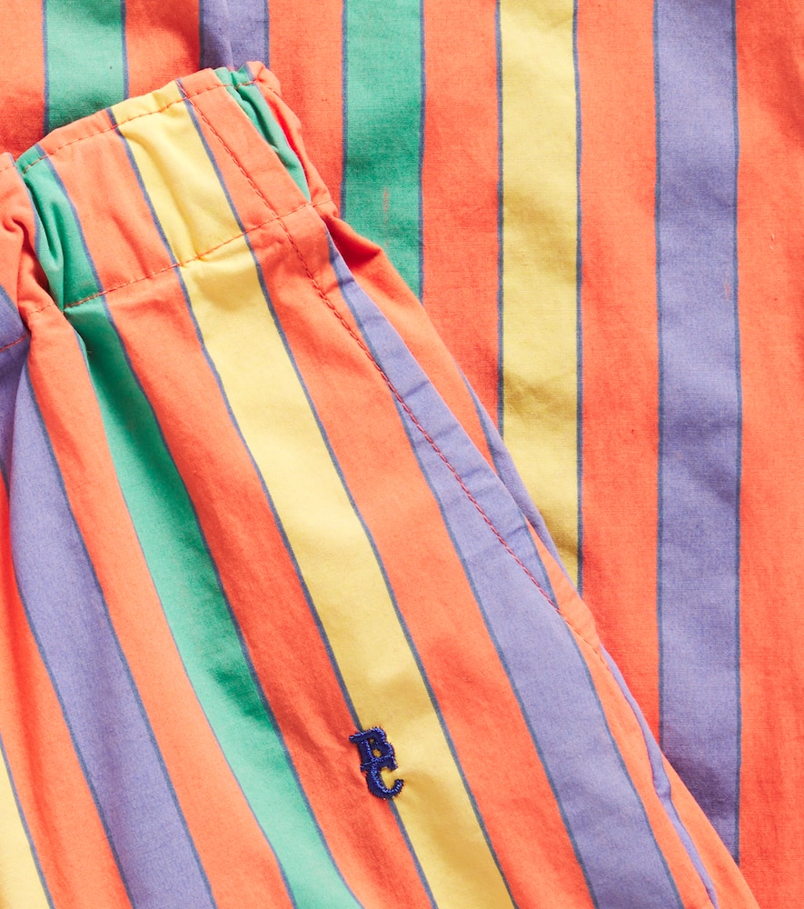 Bobo Choses Striped Cotton-blend Pants In Red