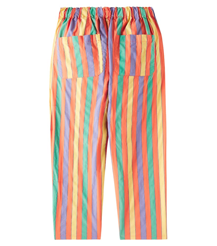 Bobo Choses Striped Cotton-blend Pants In Red