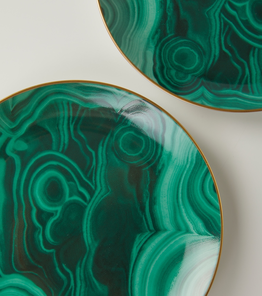  L'objet L'objet Set Malachite Aus Vier Canapé-tellern 