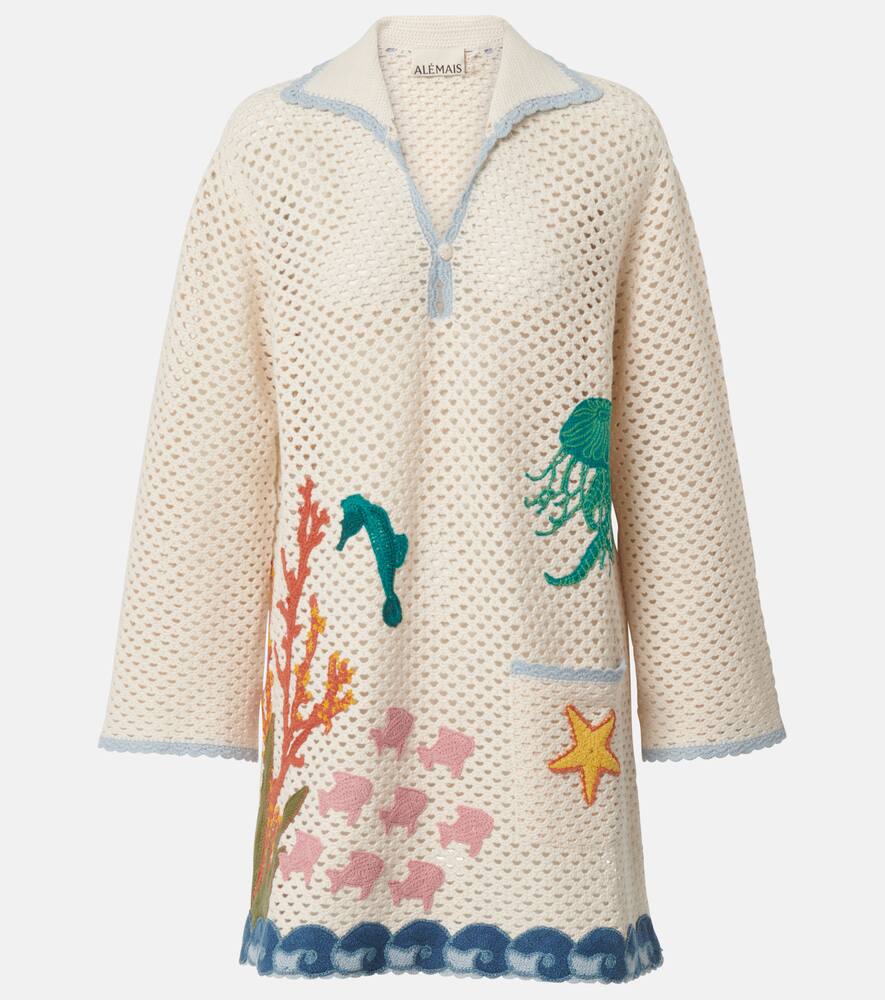 Alémais Splash crochet cotton mini dress