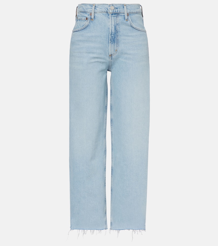 Agolde Ren High Waist Wide Leg Pants In Blue