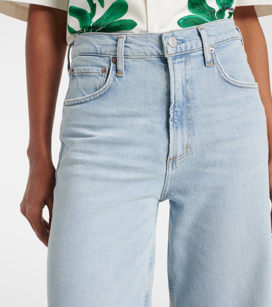 Agolde Ren High Waist Wide Leg Pants In Blue