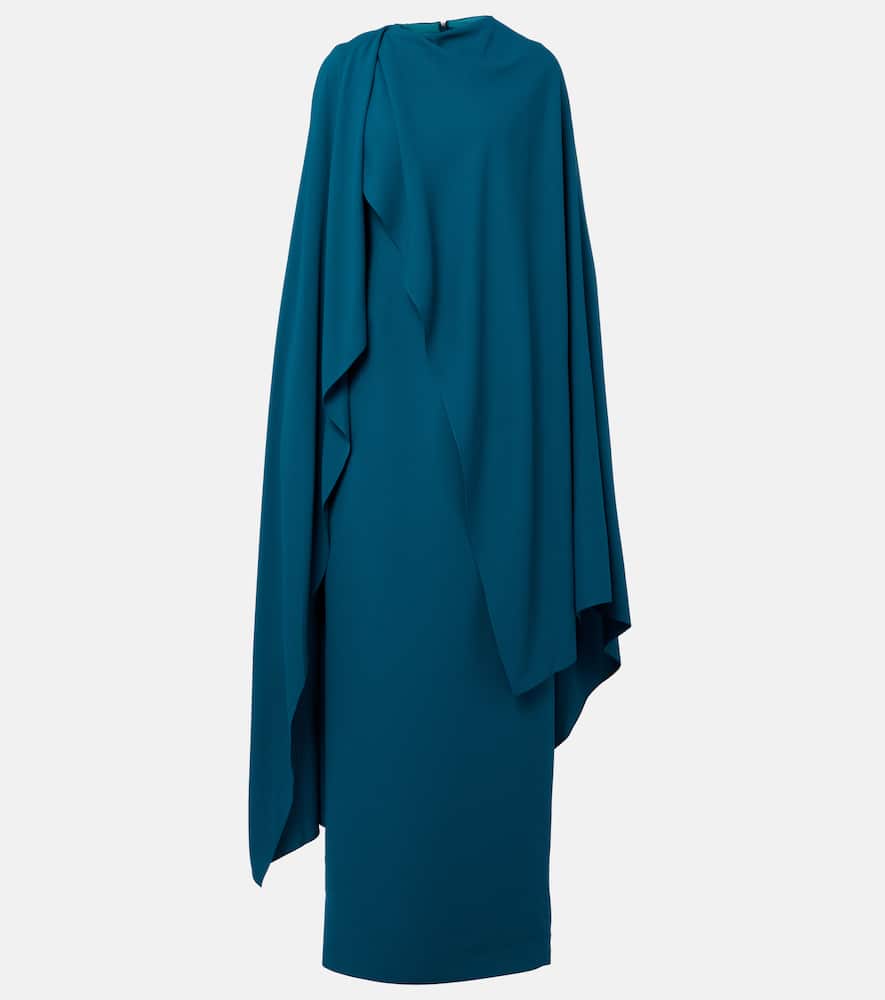 Deena caped crêpe gown