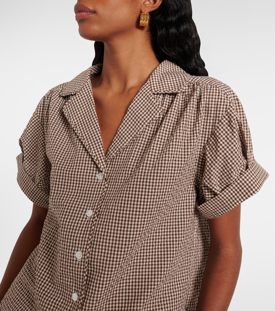  Veronica Beard Veronica Beard Ilene Gingham Cotton-blend Shirt 