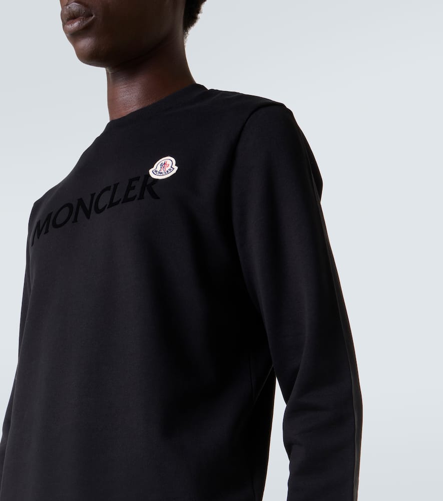 Moncler Crew Neck Cotton Sweatshirt In Black