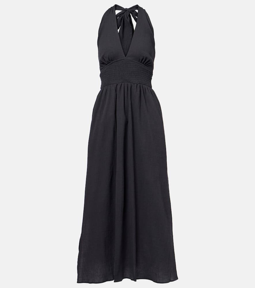 Salis shirred cotton maxi dress