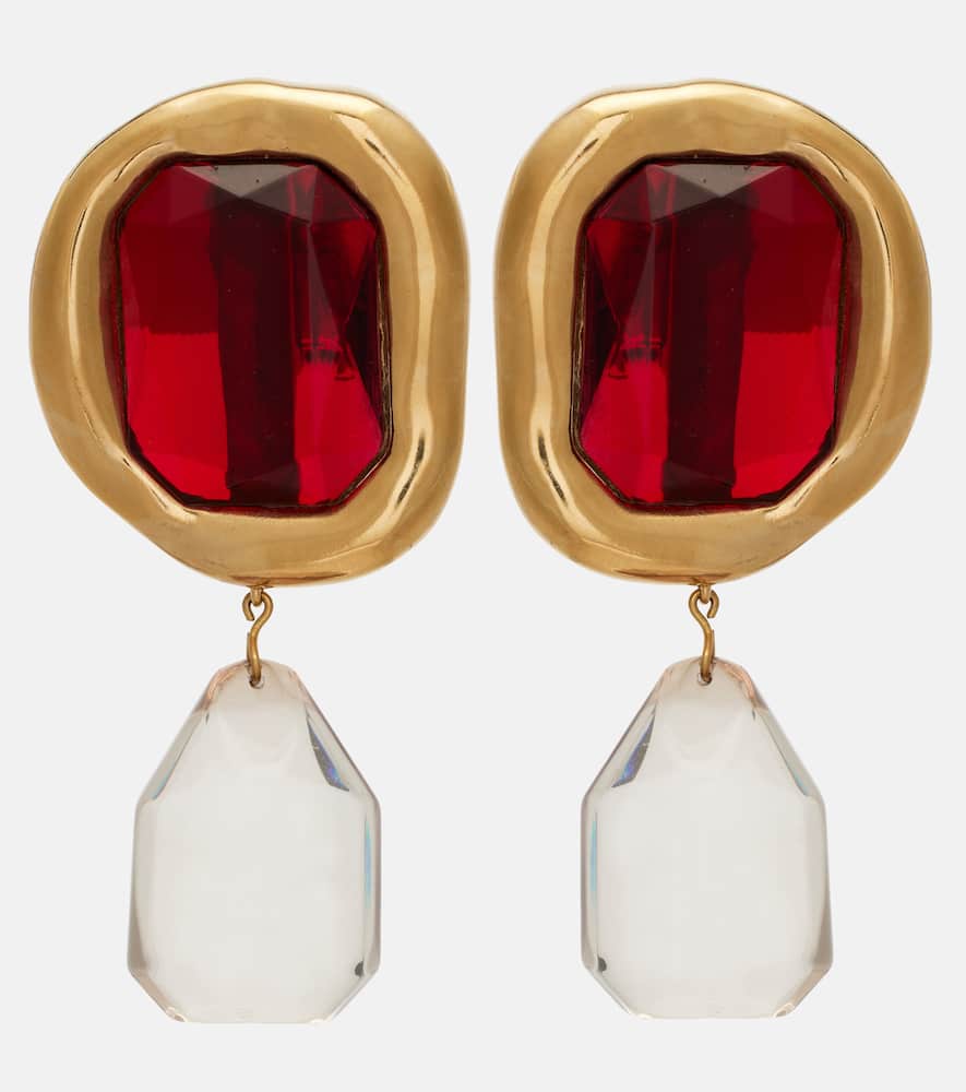Givenchy Embellished Drop Earrings In Red