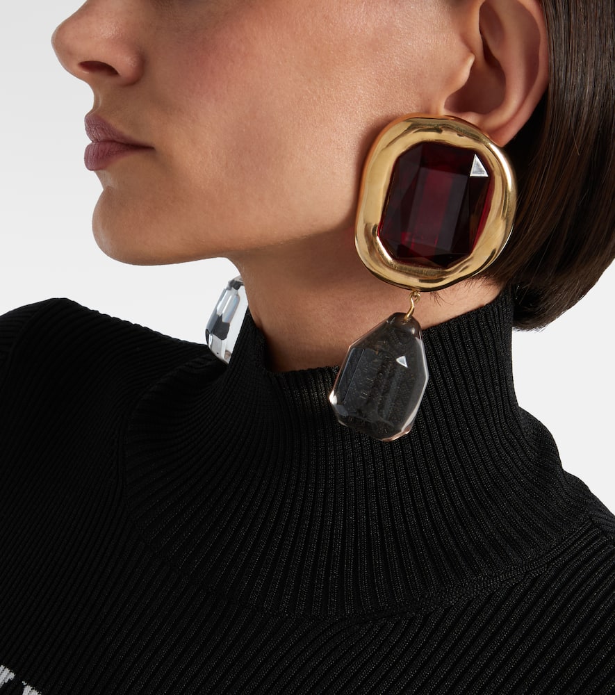 Givenchy Embellished Drop Earrings In Red