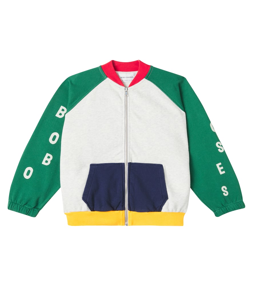 Bobo Choses Colour-block Zip-up Bomber Jacket In Green