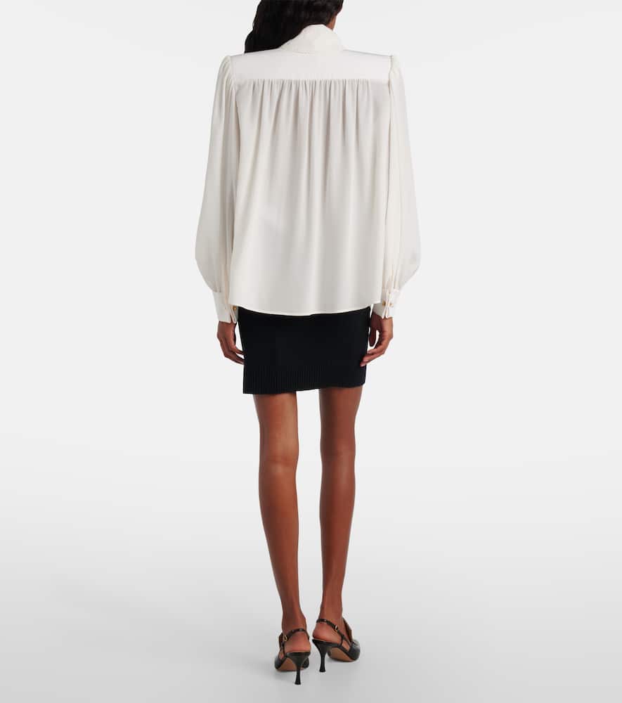 Chloé Scarf-detail Silk Crêpe De Chine Blouse In White