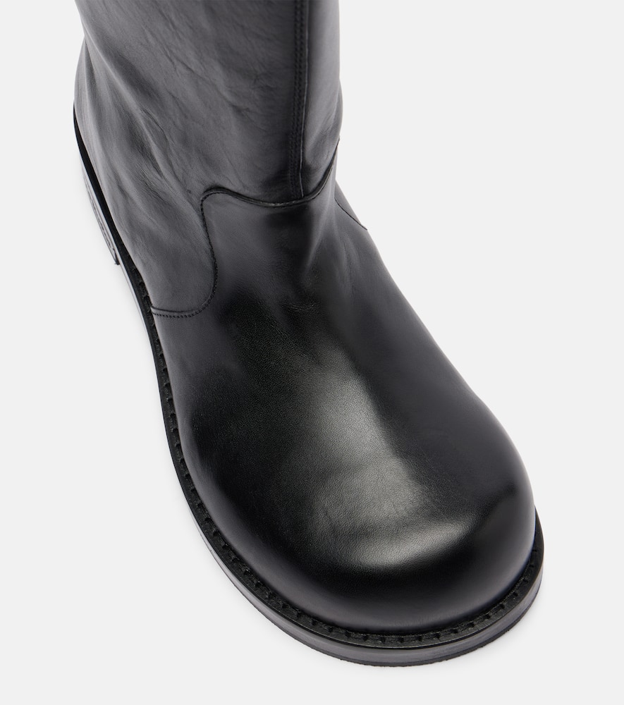 Acne Studios Mid-calf Leather Boots In Black
