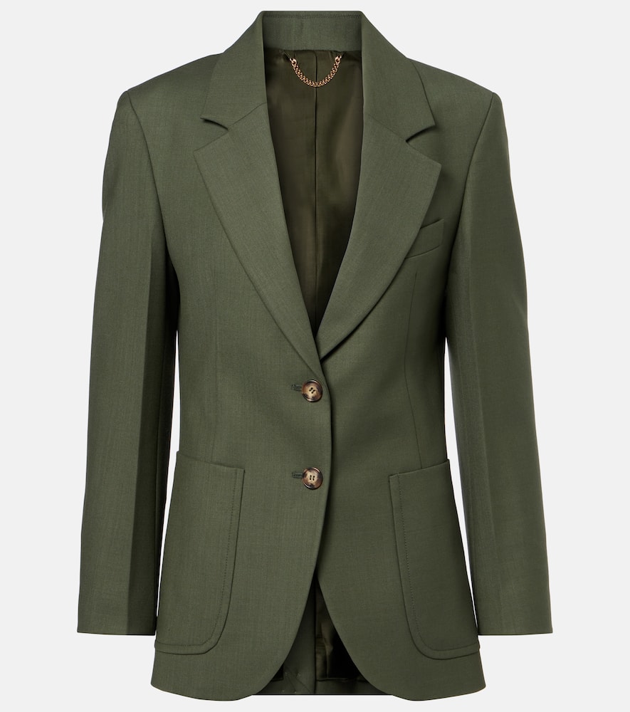 Victoria Beckham Womens Oregano Notch-lapels Slim-fit Stretch-woven Blazer In Multi