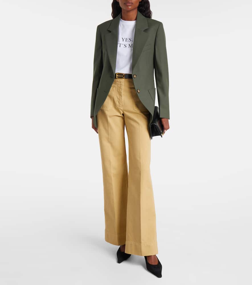 Victoria Beckham Womens Oregano Notch-lapels Slim-fit Stretch-woven Blazer In Multi