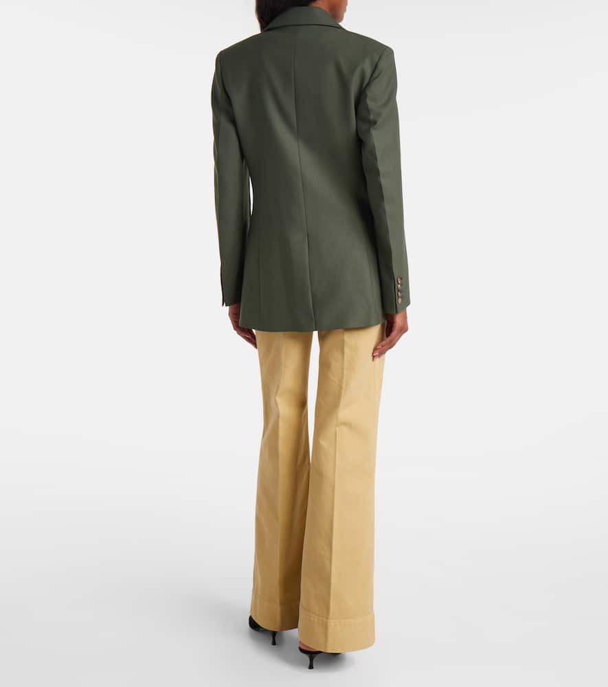 Victoria Beckham Womens Oregano Notch-lapels Slim-fit Stretch-woven Blazer In Multi