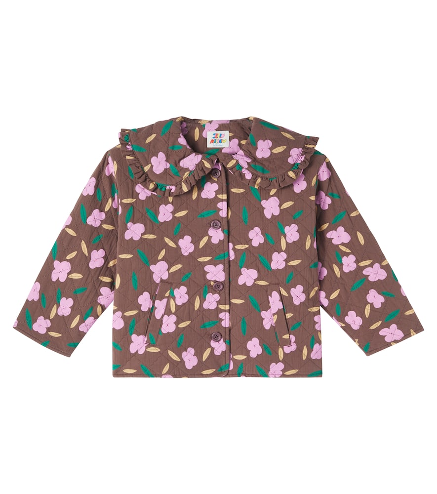 Jellymallow Flower Quilted Cotton Jacket In Brown